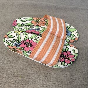 Adidas Adilette Sandals 8 Primegreen Floral 3 Stripes Classic Slides Comfort